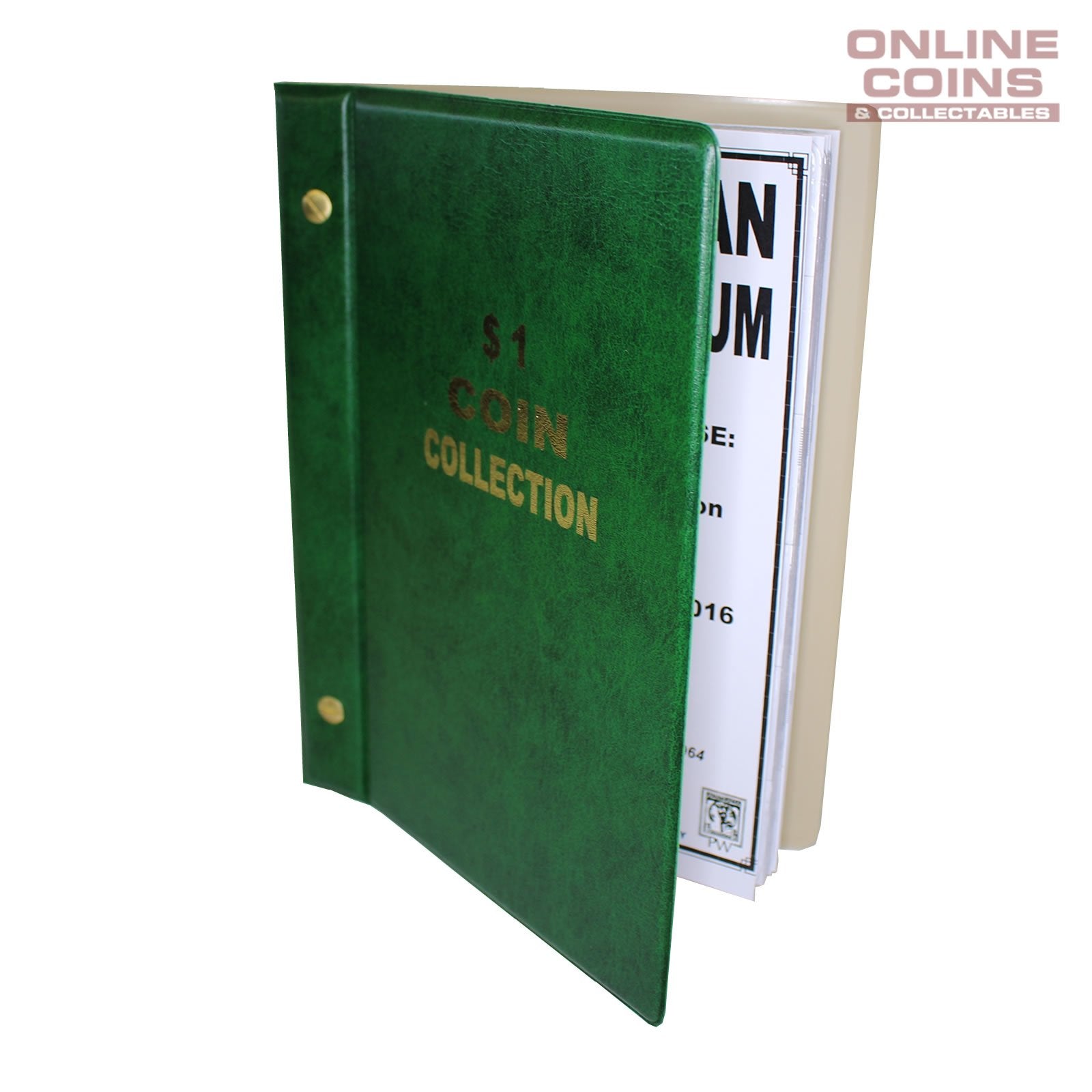 VST Australian $1.00 Coin Album 1984-2023 With Printed Mintage Interleaves GREEN